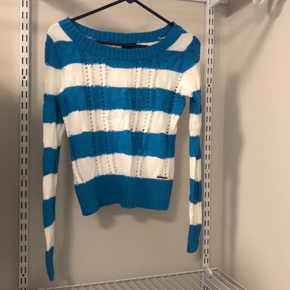 Ecko Unlimited blue and white stripes sweater - Picture 1 of 3